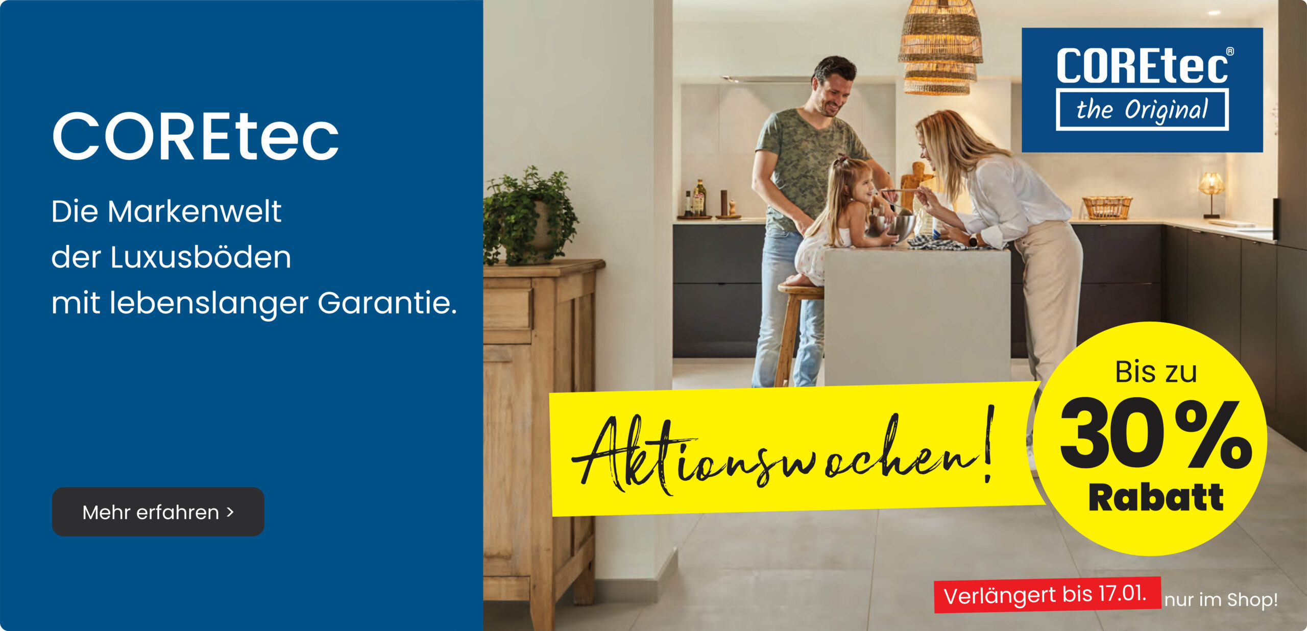 Slider SH - COREtec Aktionswochen bis zu 30% Rabatt verlängert